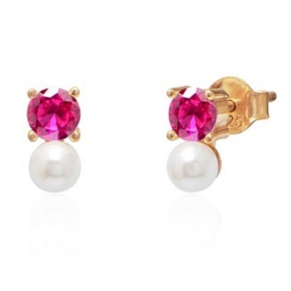 Ruby Pearl Earrings - Picture 1 of 5